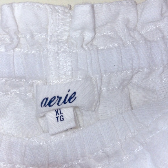 NWOT Aerie Side Tie High Rise Eyelet Mini Skirt in White American Eagle - Picture 6 of 7